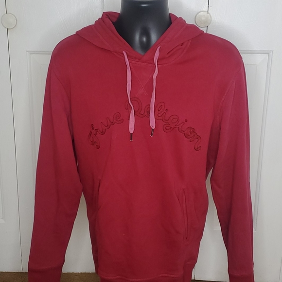 true religion burgundy hoodie